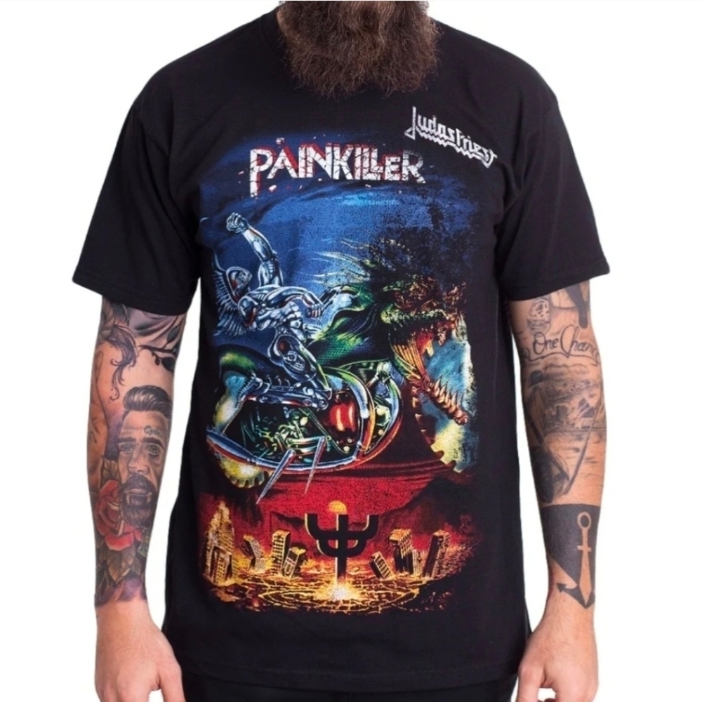 Judas Priest Distressed Pain Killer Large Shirt - Picture 3 of 3